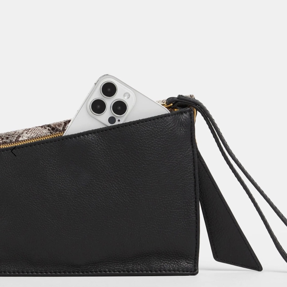 Hammitt Snakeskin Clutch/Crossbody with Gold Accents - Picture 10 of 11